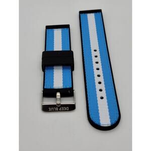 22MM NYLON/SILICON REVERSIBLE Deep Blue White Blue